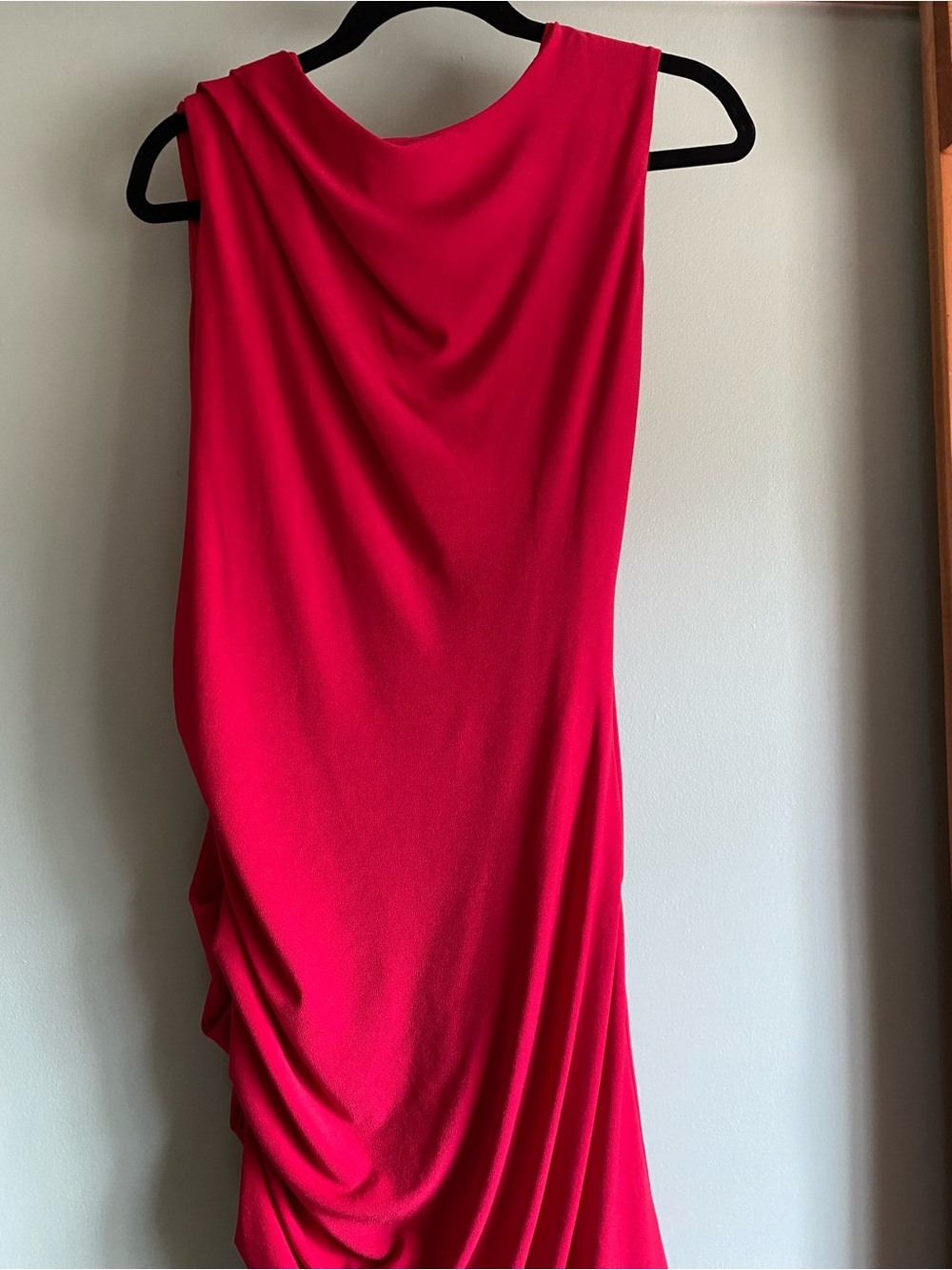 DKNY Sleeveless Draped Red Women’s Dress